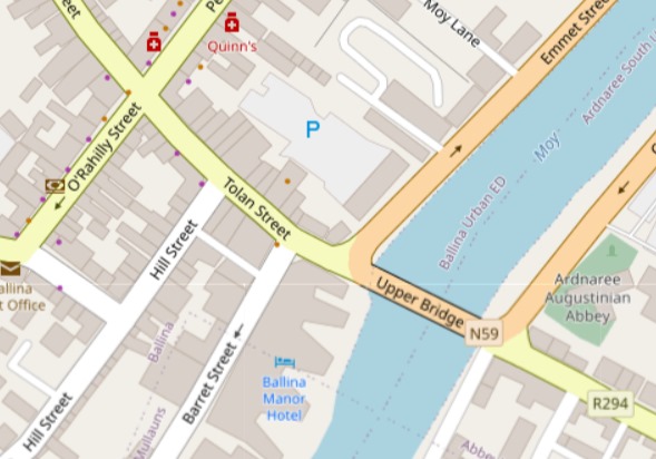 Tolan Street, Ballina - OpenStreetMap Screenshot 20240811