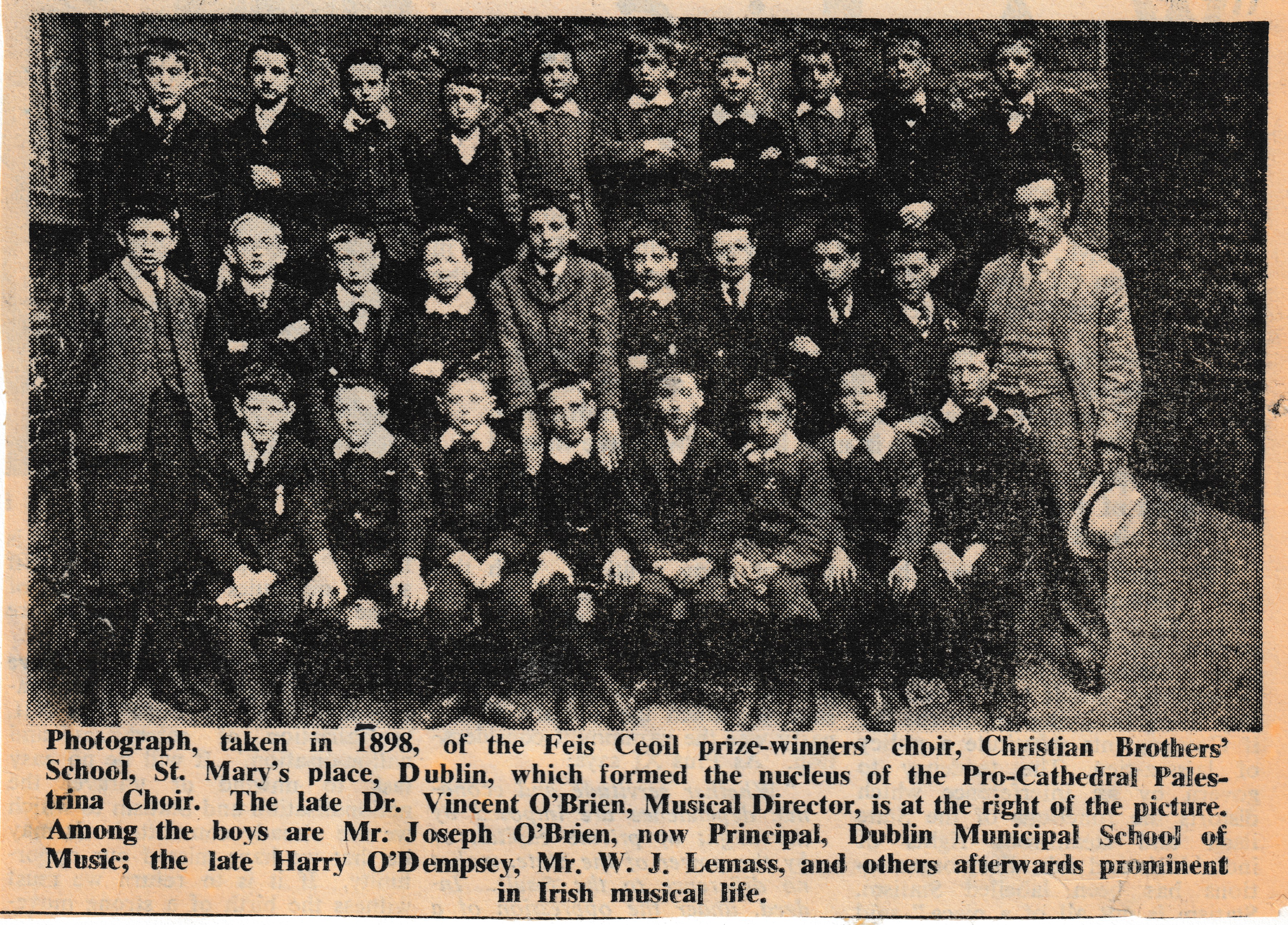 St Mary's Place CBS, Choir of 1898