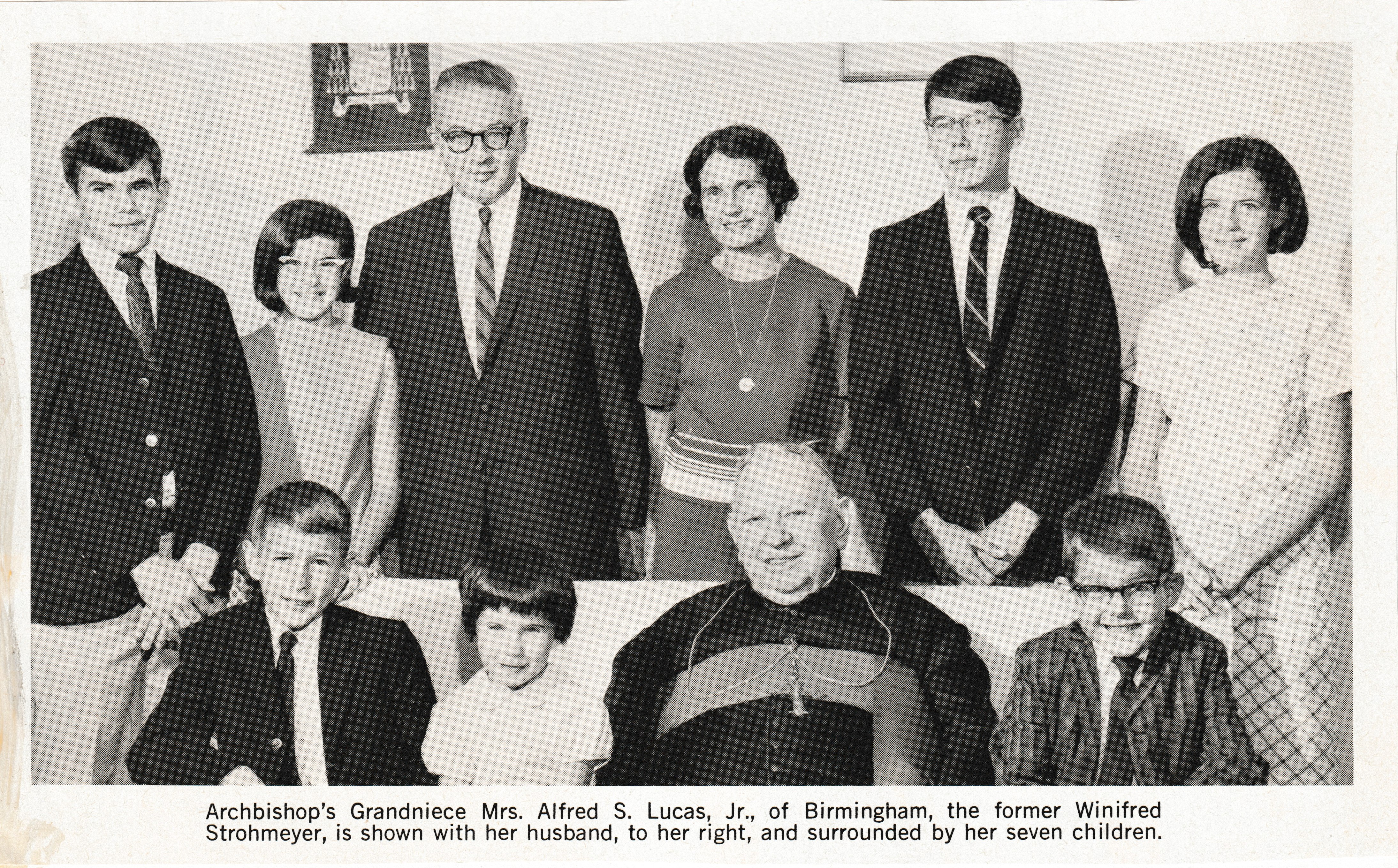 Archbishop’s Grandniece Mrs. Alfred S. Lucas, Jr., of Birmingham with family